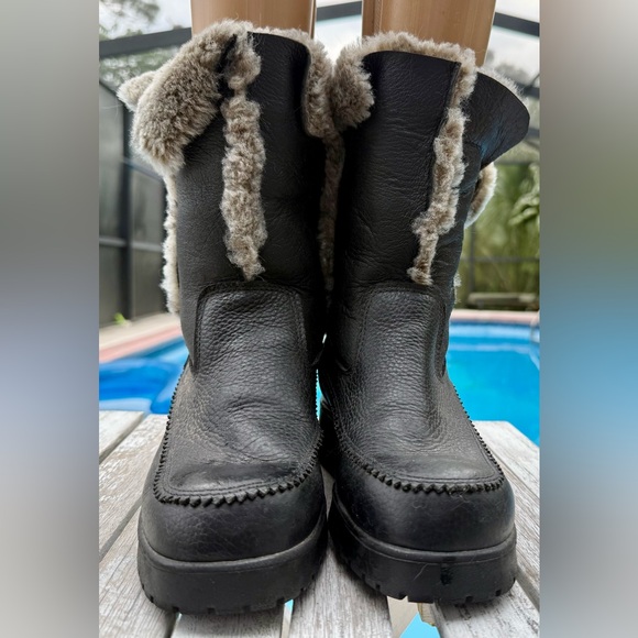 MARTINO CANADA WOMENS LEATHER SHEEPSKIN SHEARLING LINED BOOTS SIZE 6 - Picture 3 of 10